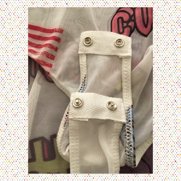 💠NEW One of a kind Pop art white sheer bodysuit - Picture 6 of 7